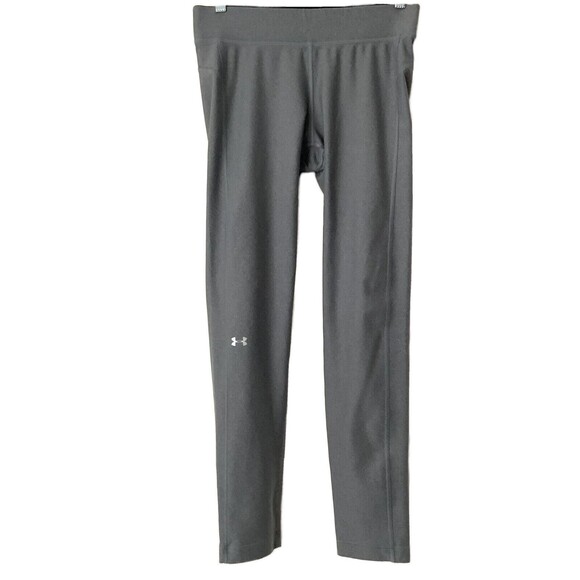 Under Armour Leggings Gray Pull-on HeatGear Skinny Leg Compression L - Picture 1 of 9